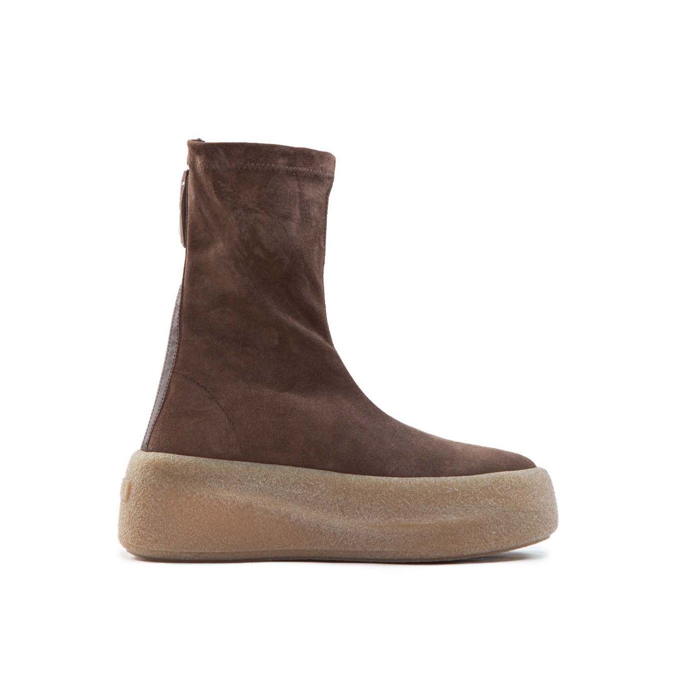biker platform in camoscio marrone 