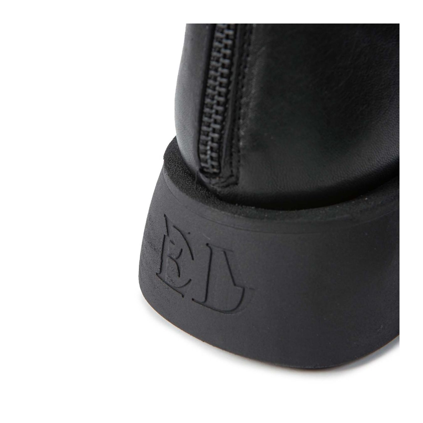 dolani biker platform in pelle nera  marchio