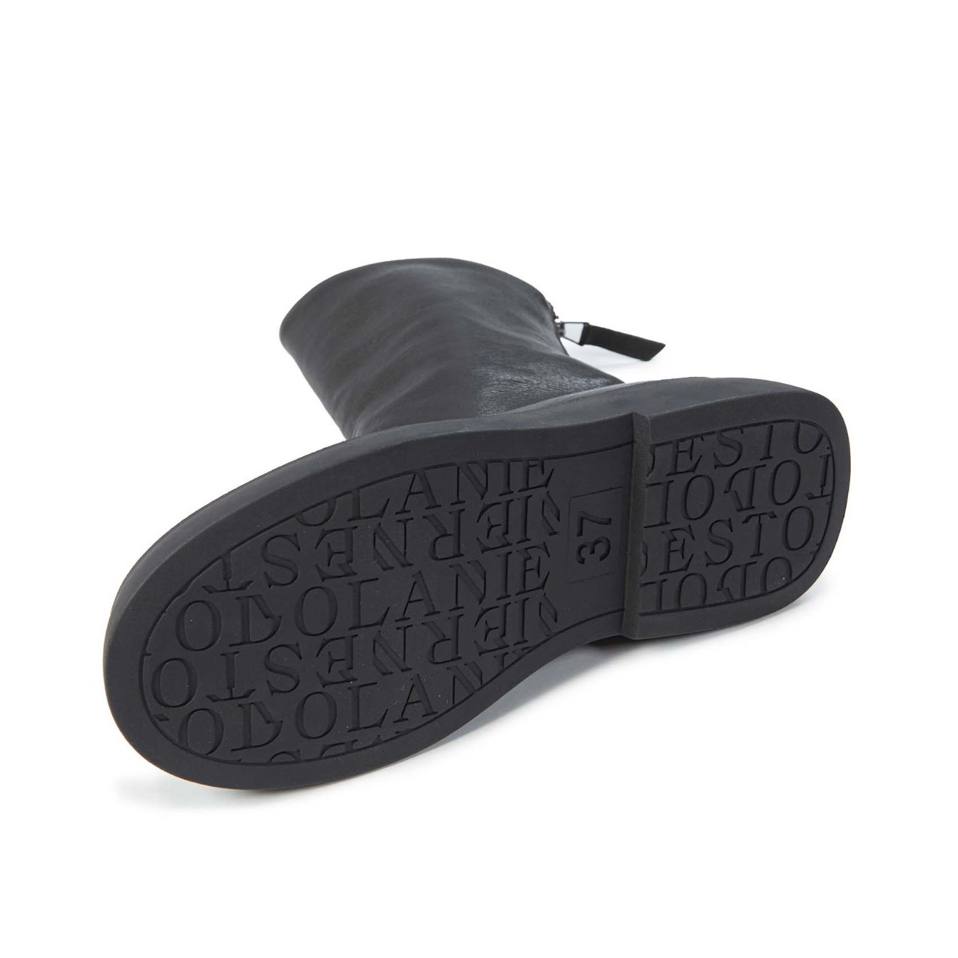 dolani biker platform in pelle nera  suola