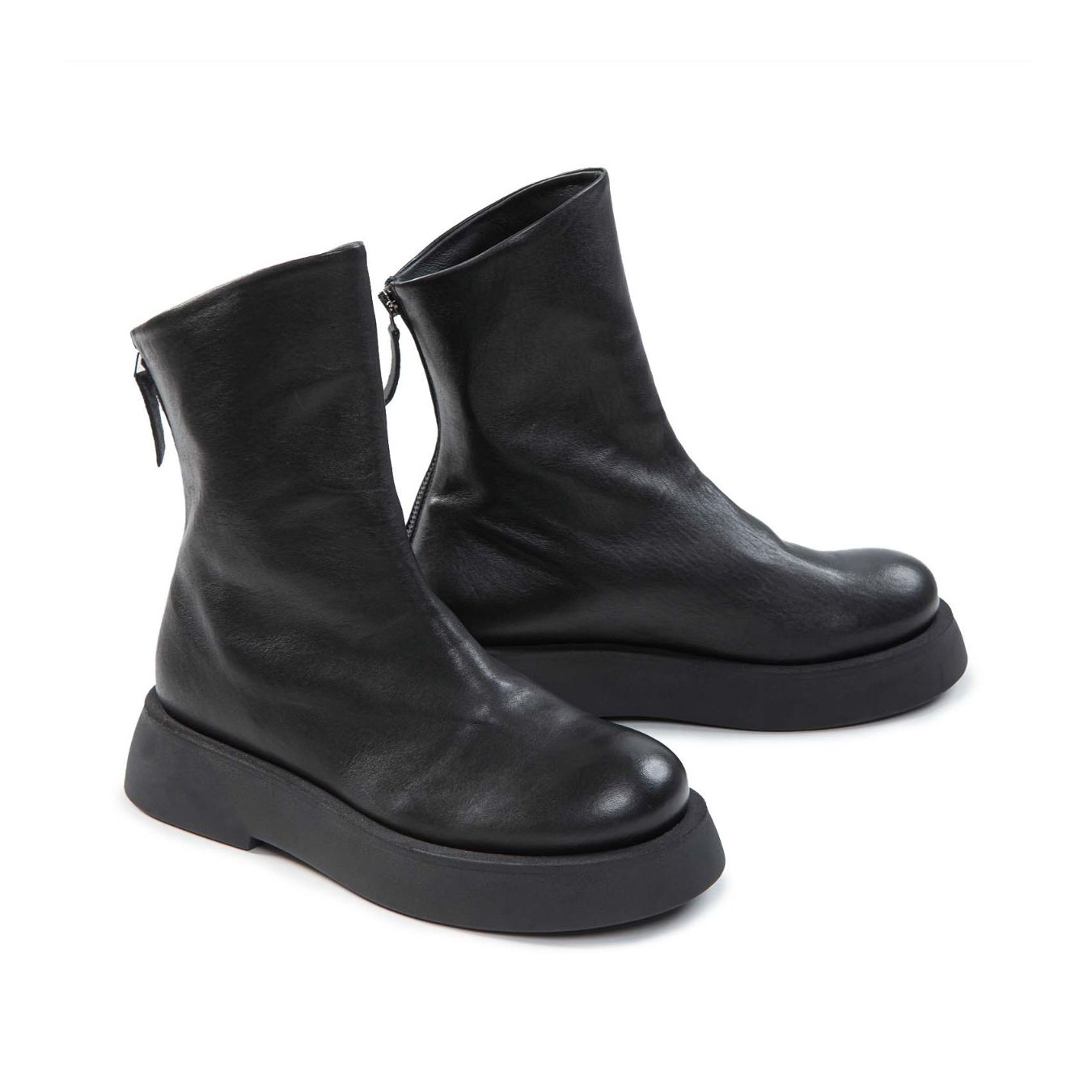 dolani biker platform in pelle nera 