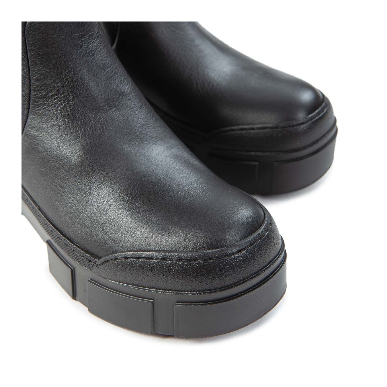 vic matiè biker stretch in pelle nera scarpe donna