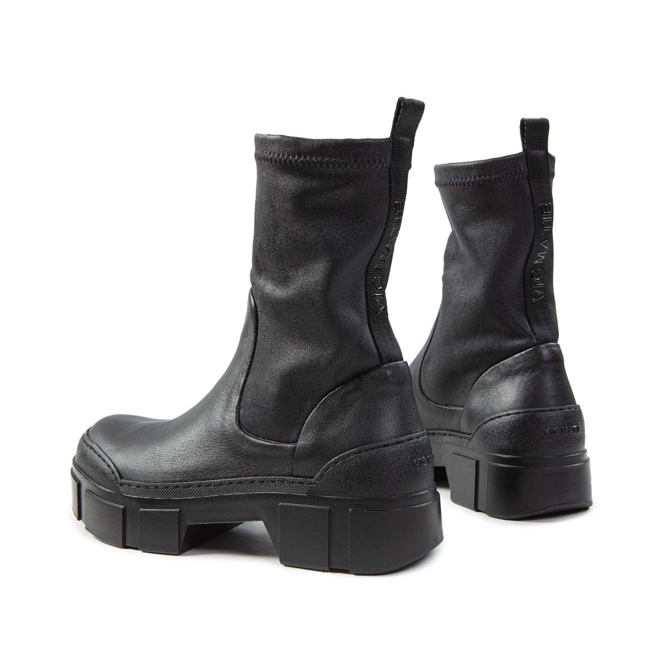 vic matiè biker stretch in pelle nera 