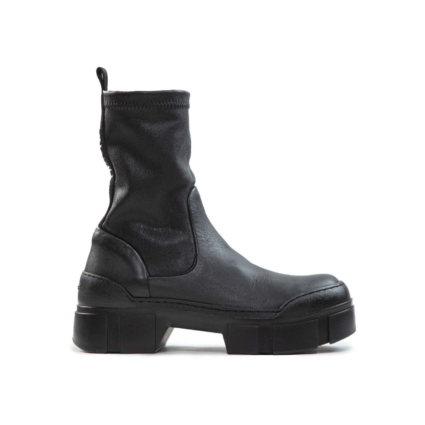 biker stretch in pelle nera 