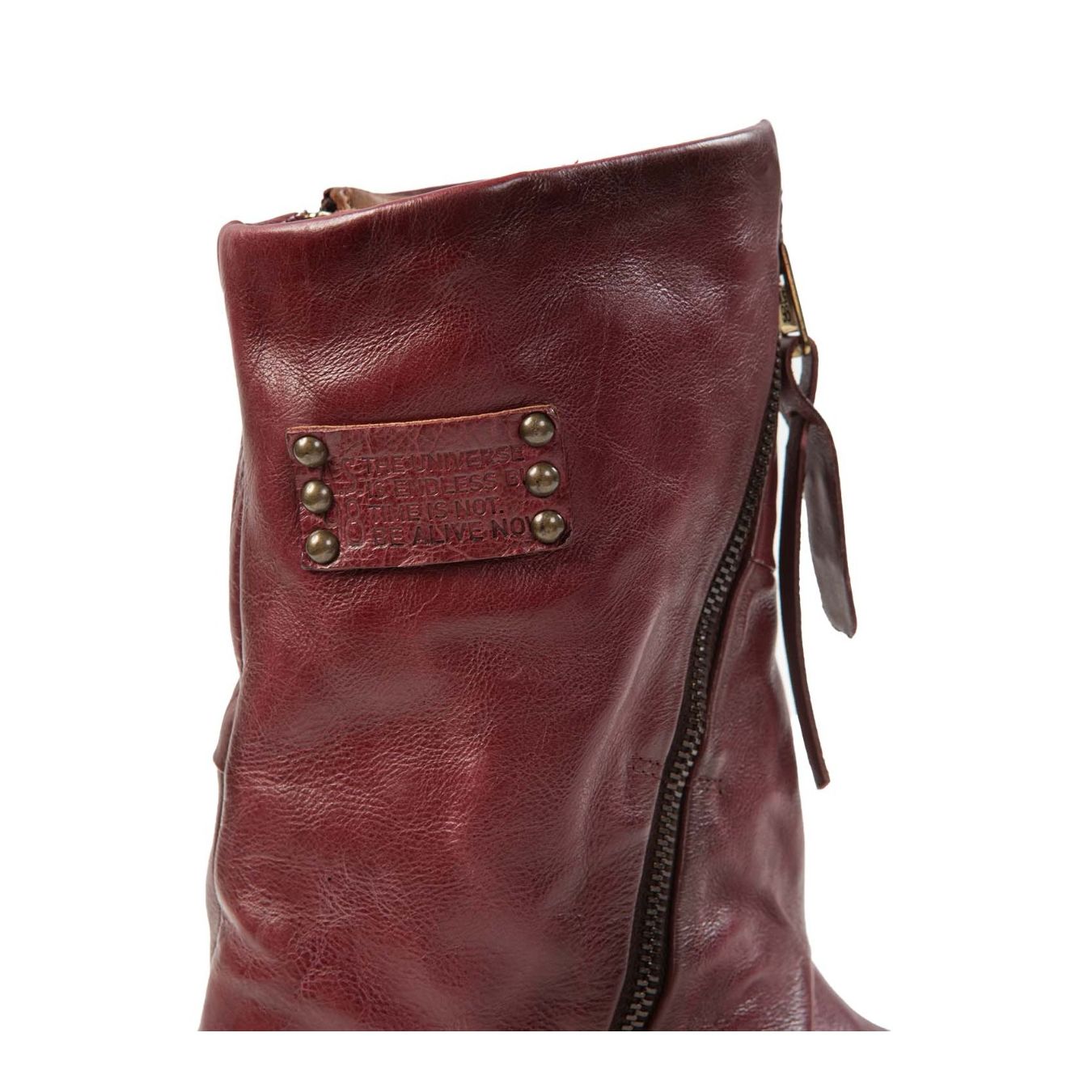 biker vestito in pelle madera  cerniera trasversale