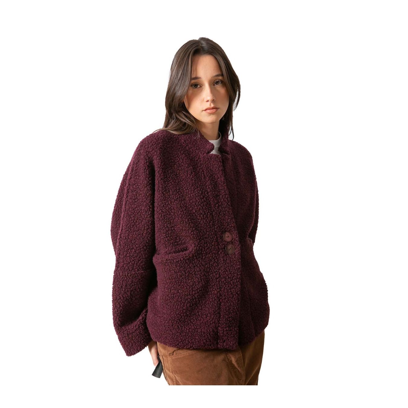 bomber TEDDY bordeaux  lato