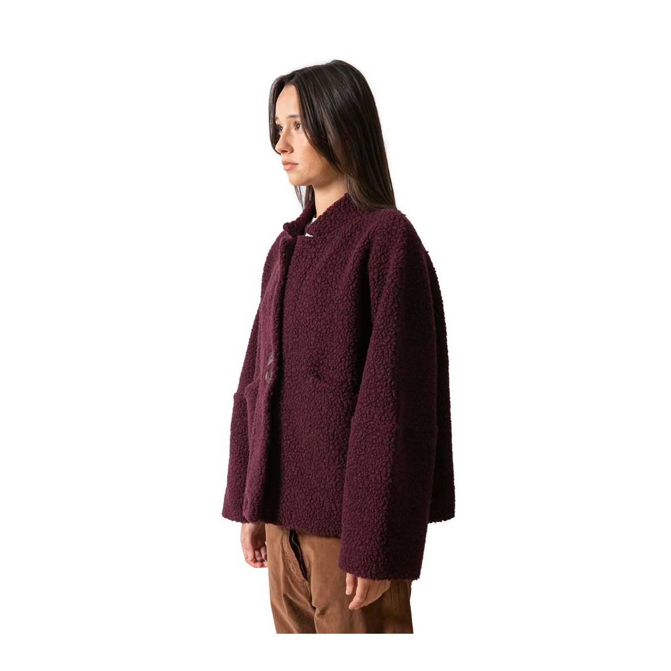 bomber TEDDY bordeaux  profilo