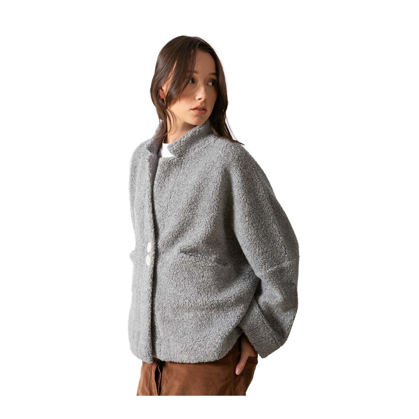 bomber TEDDY grigio  profilo