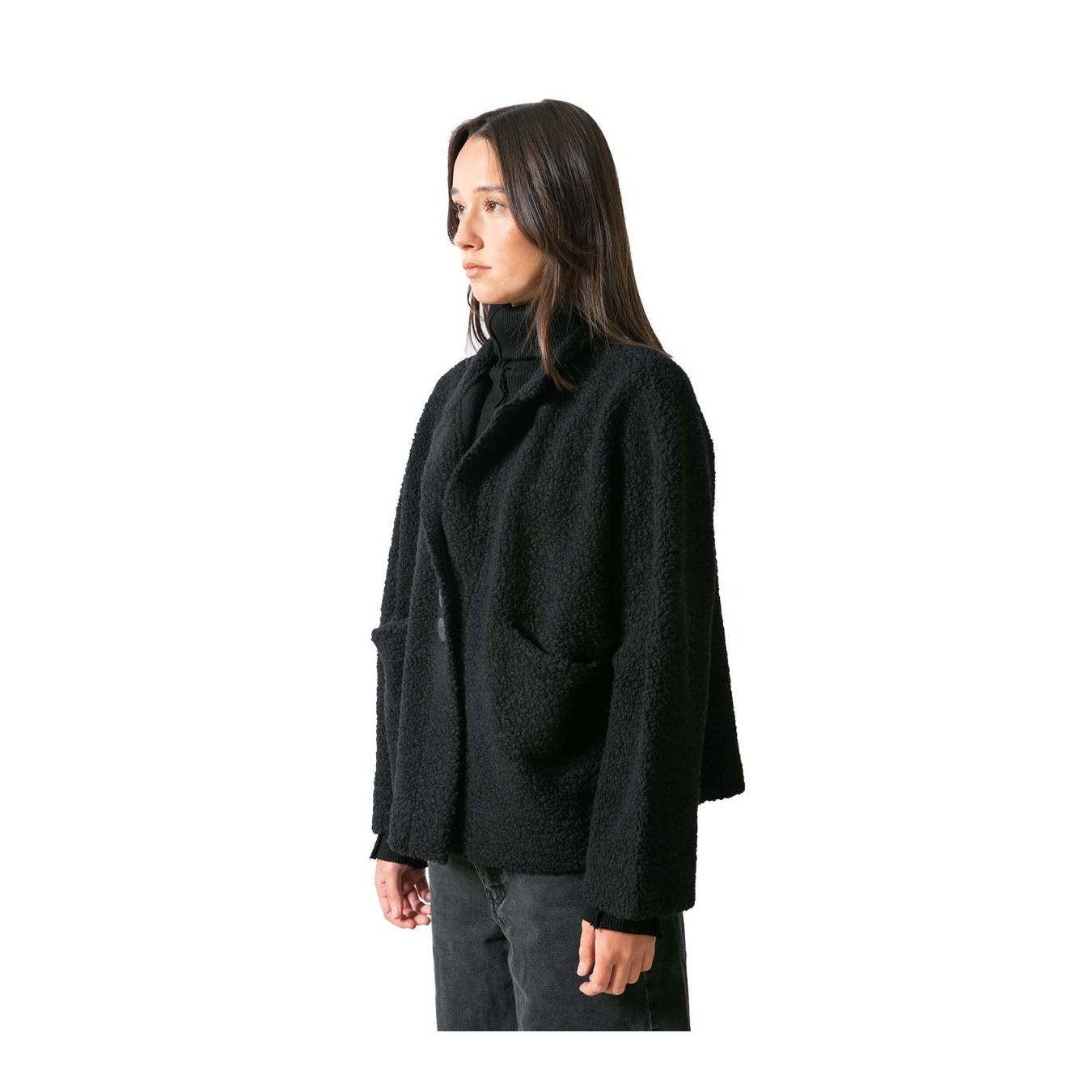 bomber TEDDY nero  lato