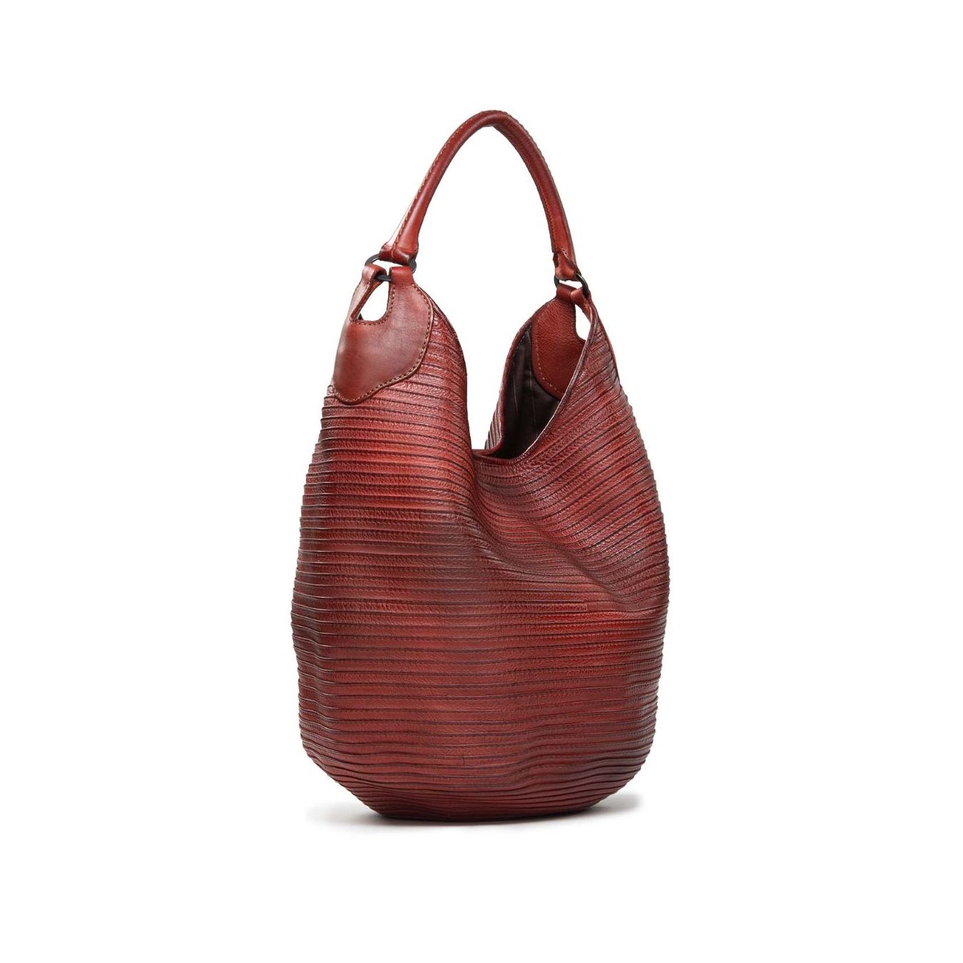 borsa shopper pelle rossa majo