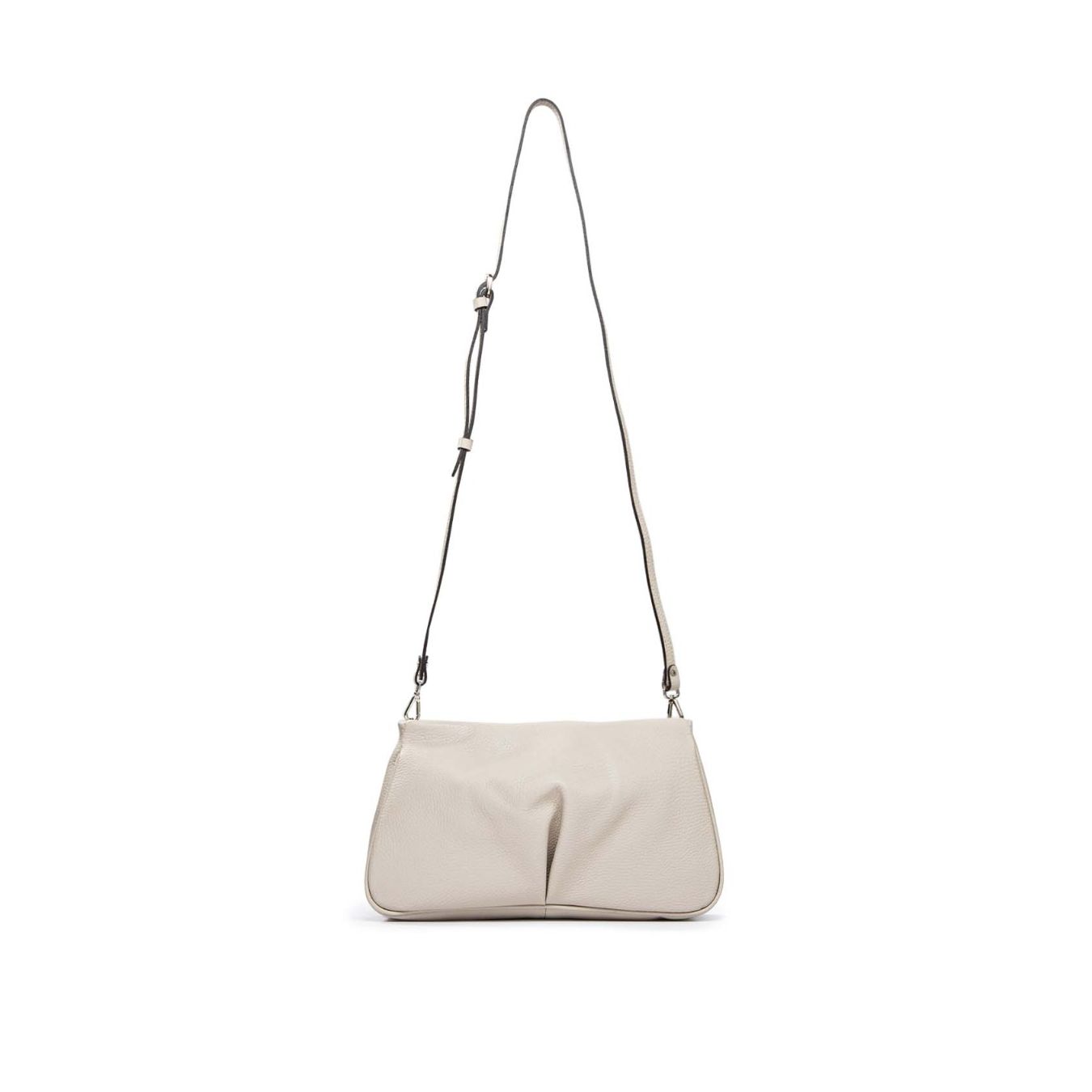 borsa a tracolla in pelle grigia