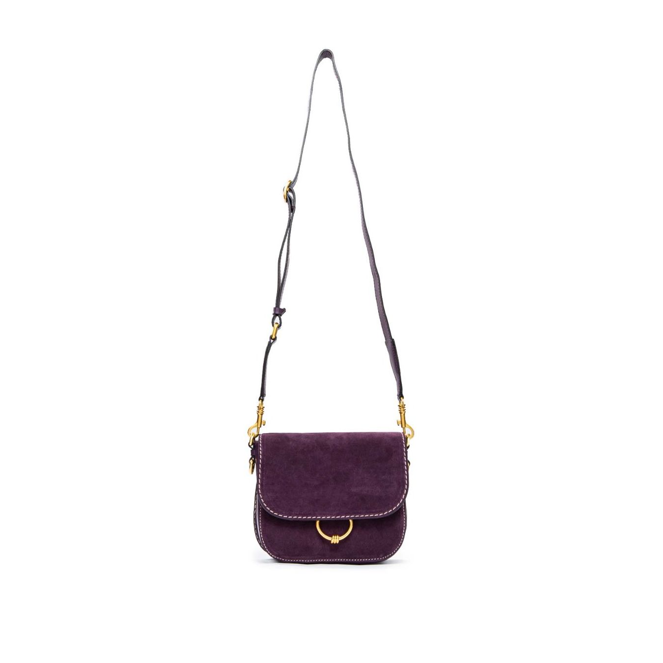 borsa a tracolla in camoscio viola