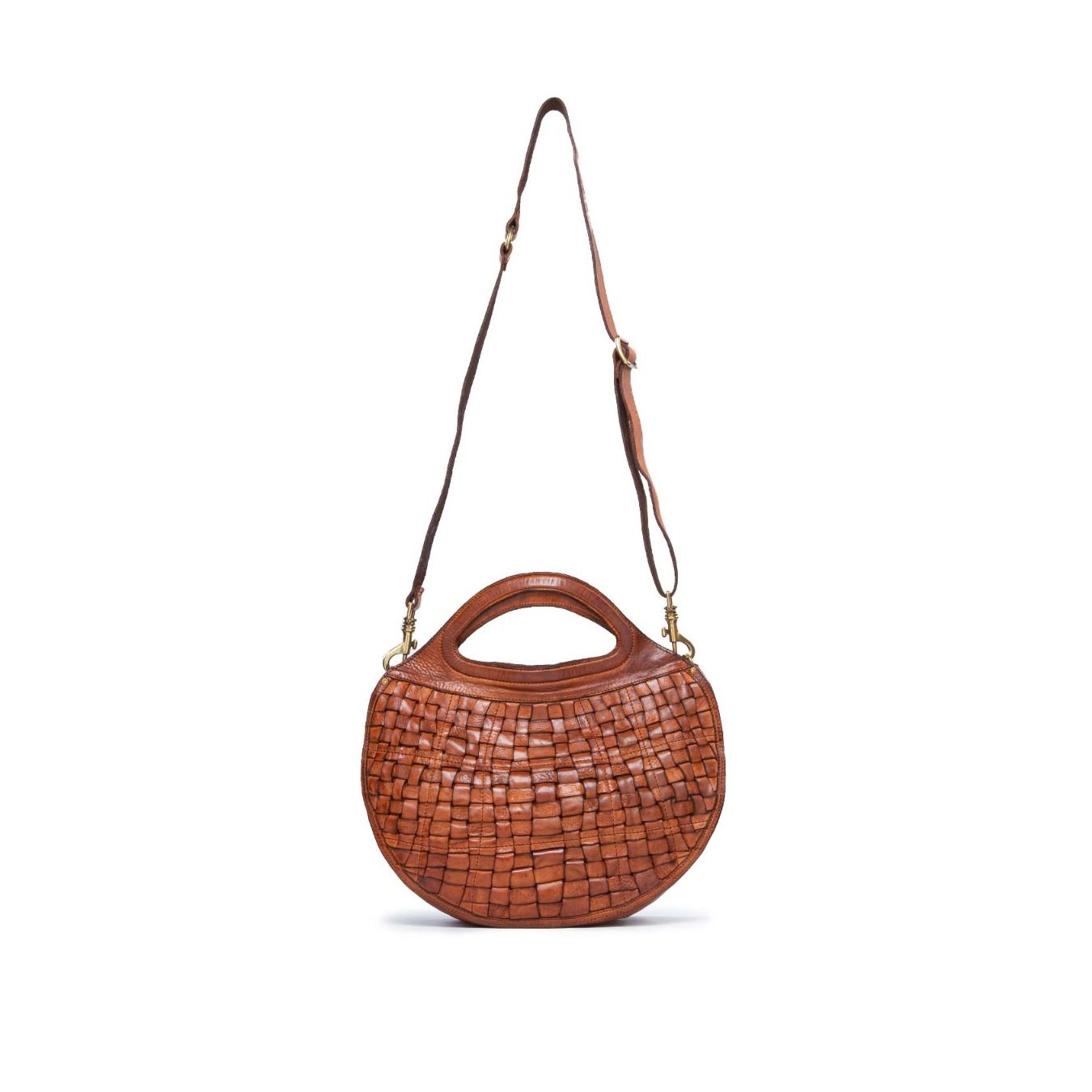 borsa a tracolla in pelle intrecciata