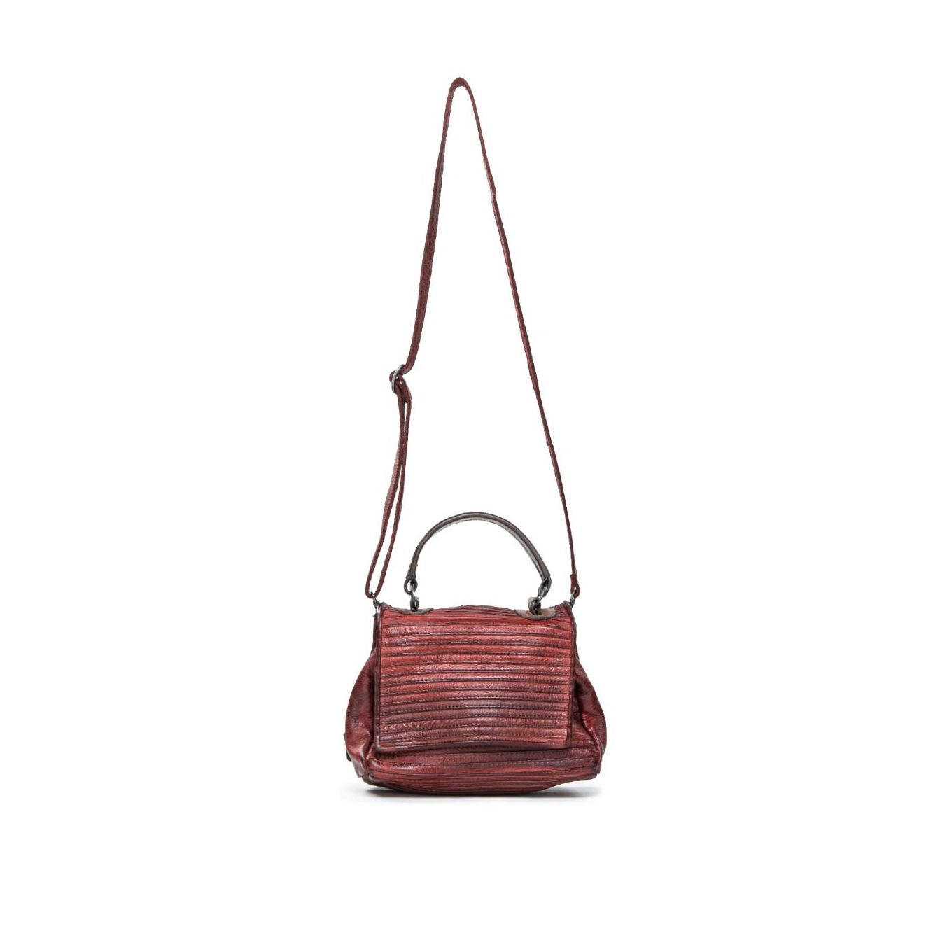 borsa a tracolla in pelle rossa