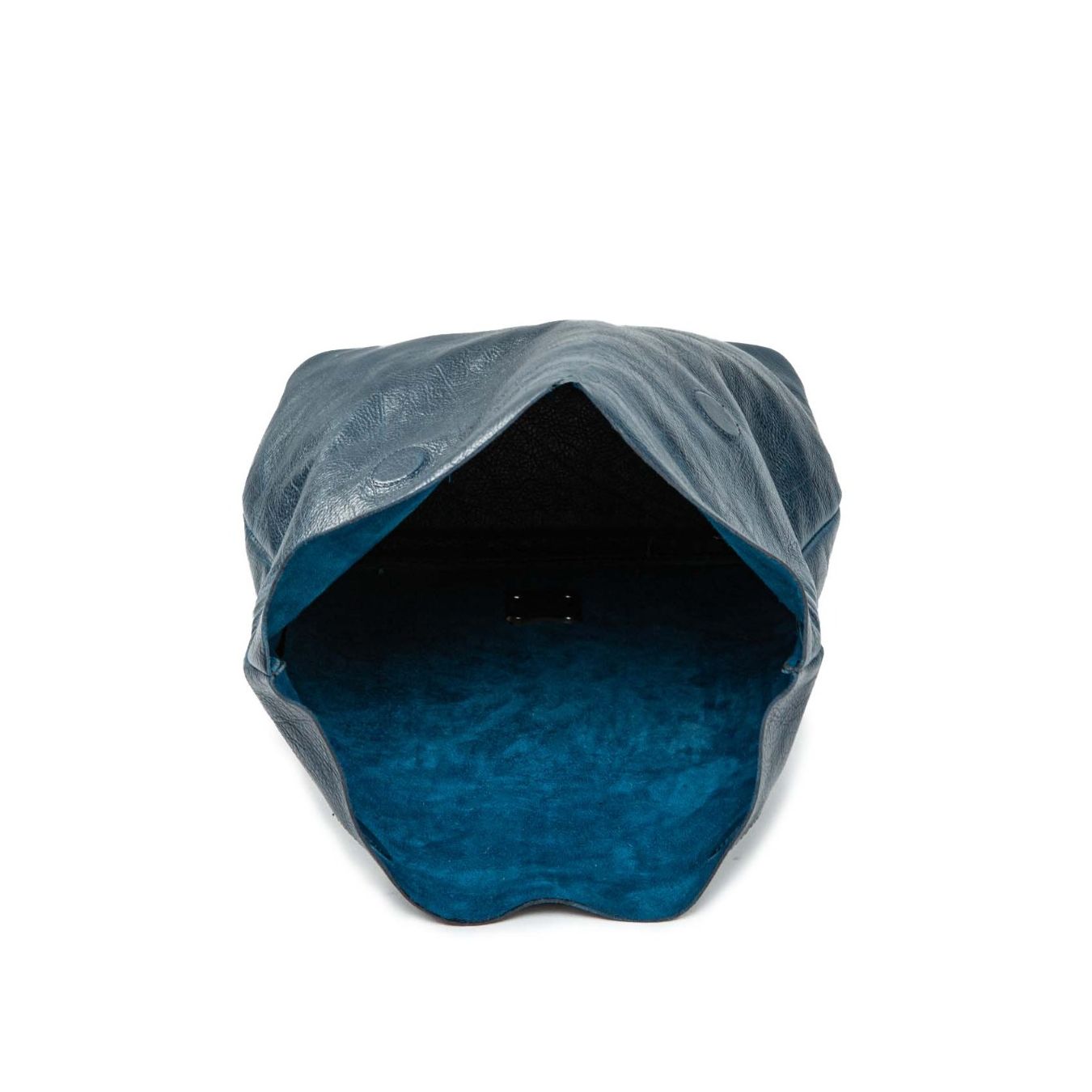 clutch in pelle blu 