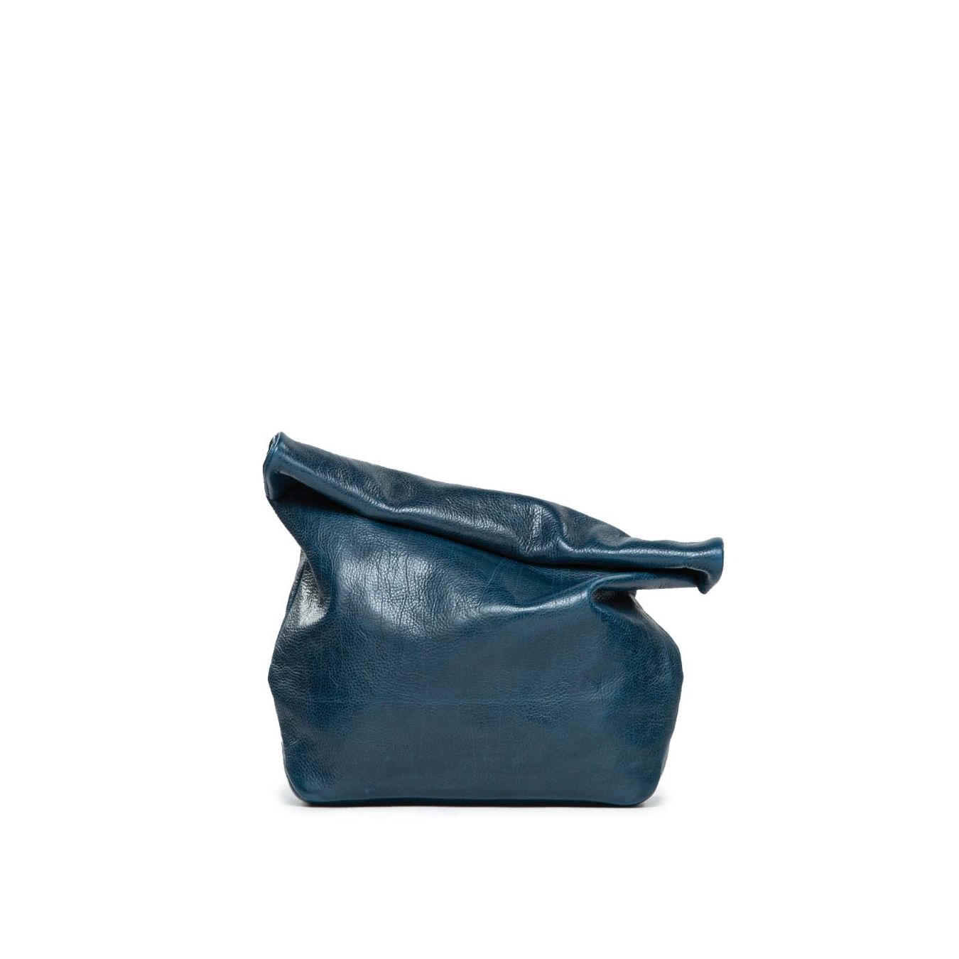 clutch in pelle blu 