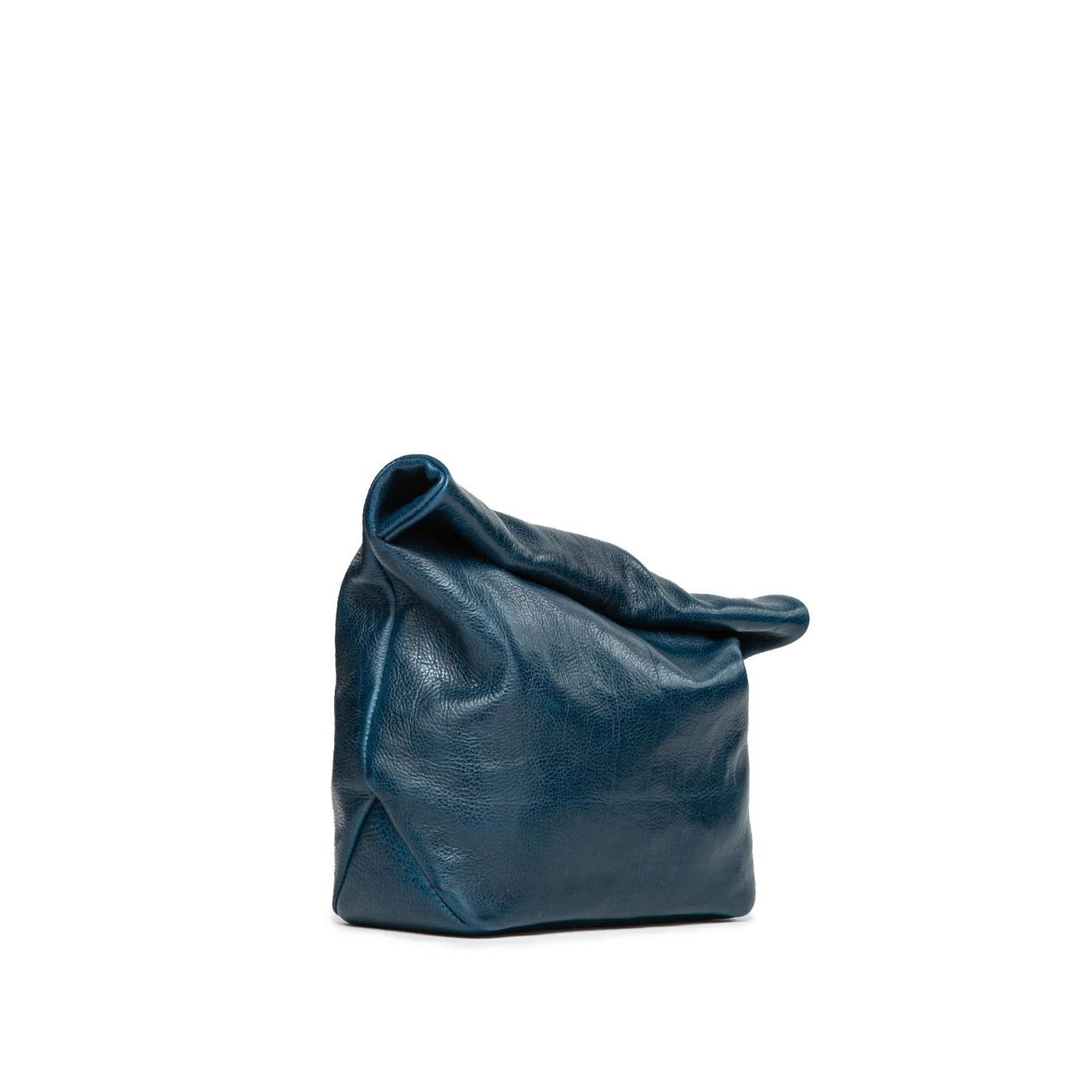 clutch in pelle blu 