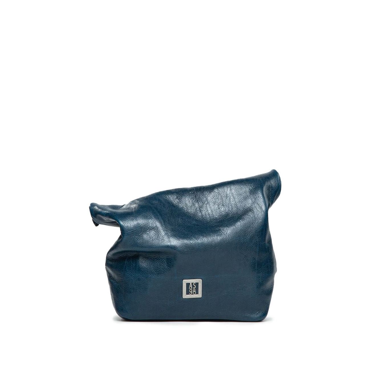 clutch in pelle blu 