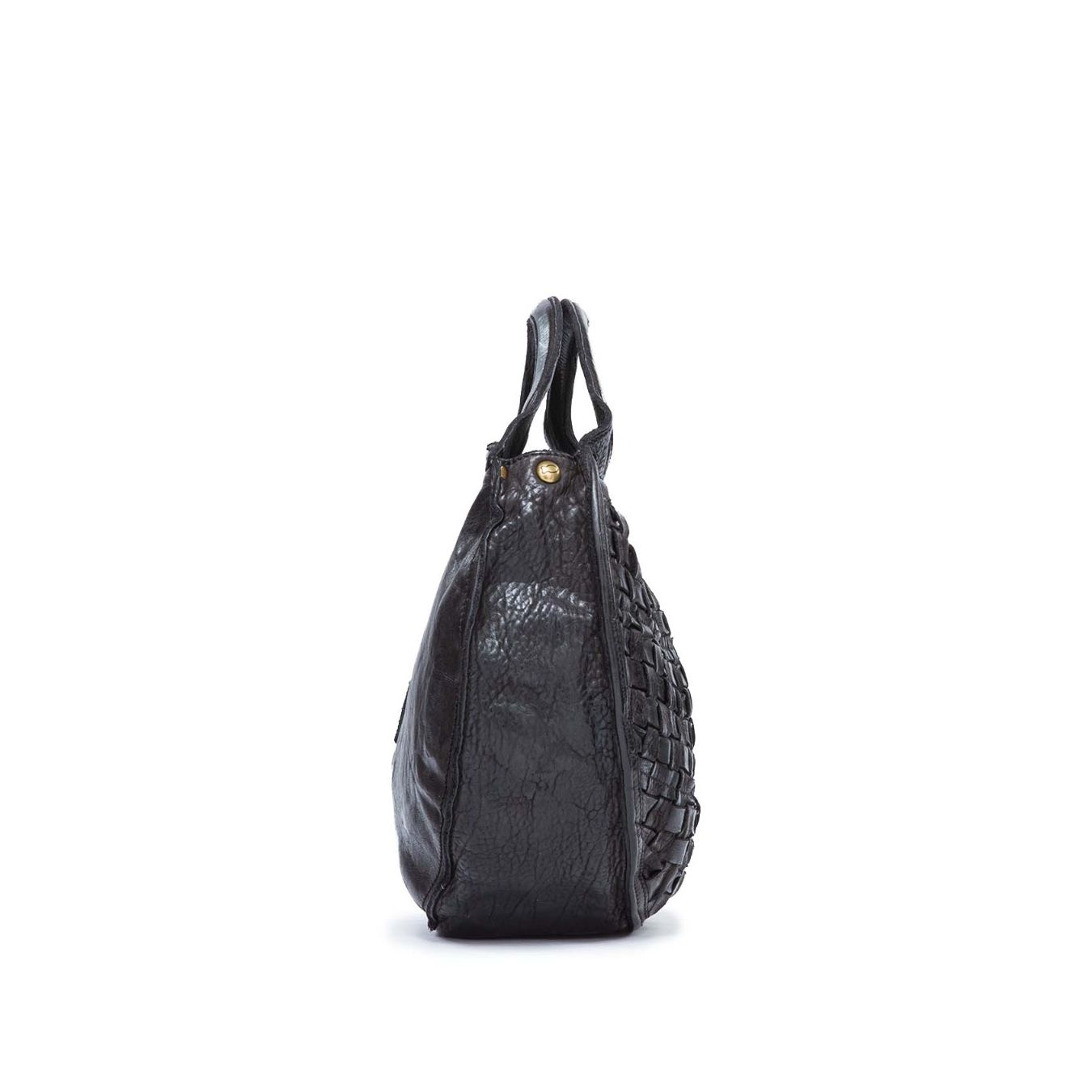 borsa a mano in pelle nera campomaggi