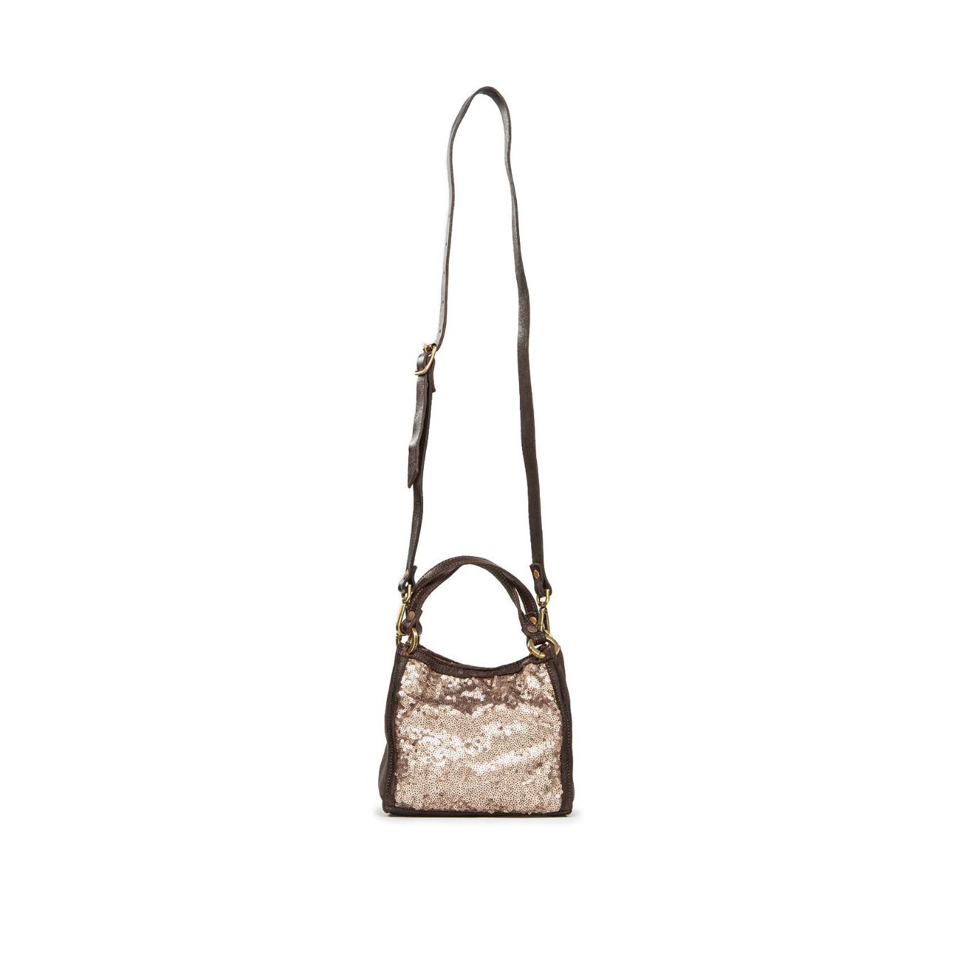 borsa doppio manico in pelle marrone