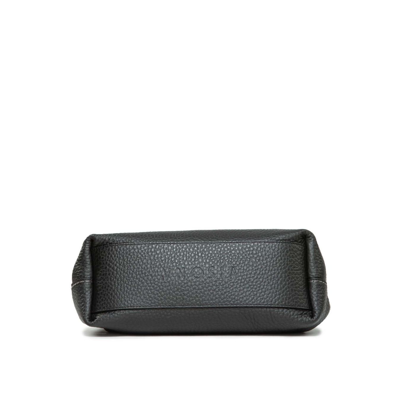 borsa due manici in pelle nera
