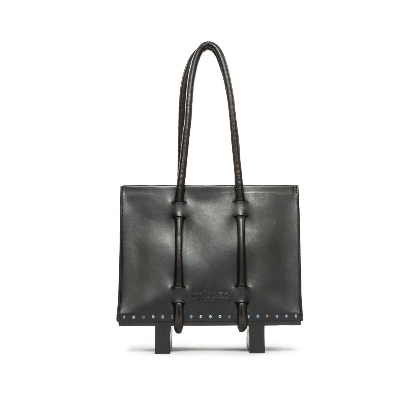 borsa H-BAG in pelle e legno