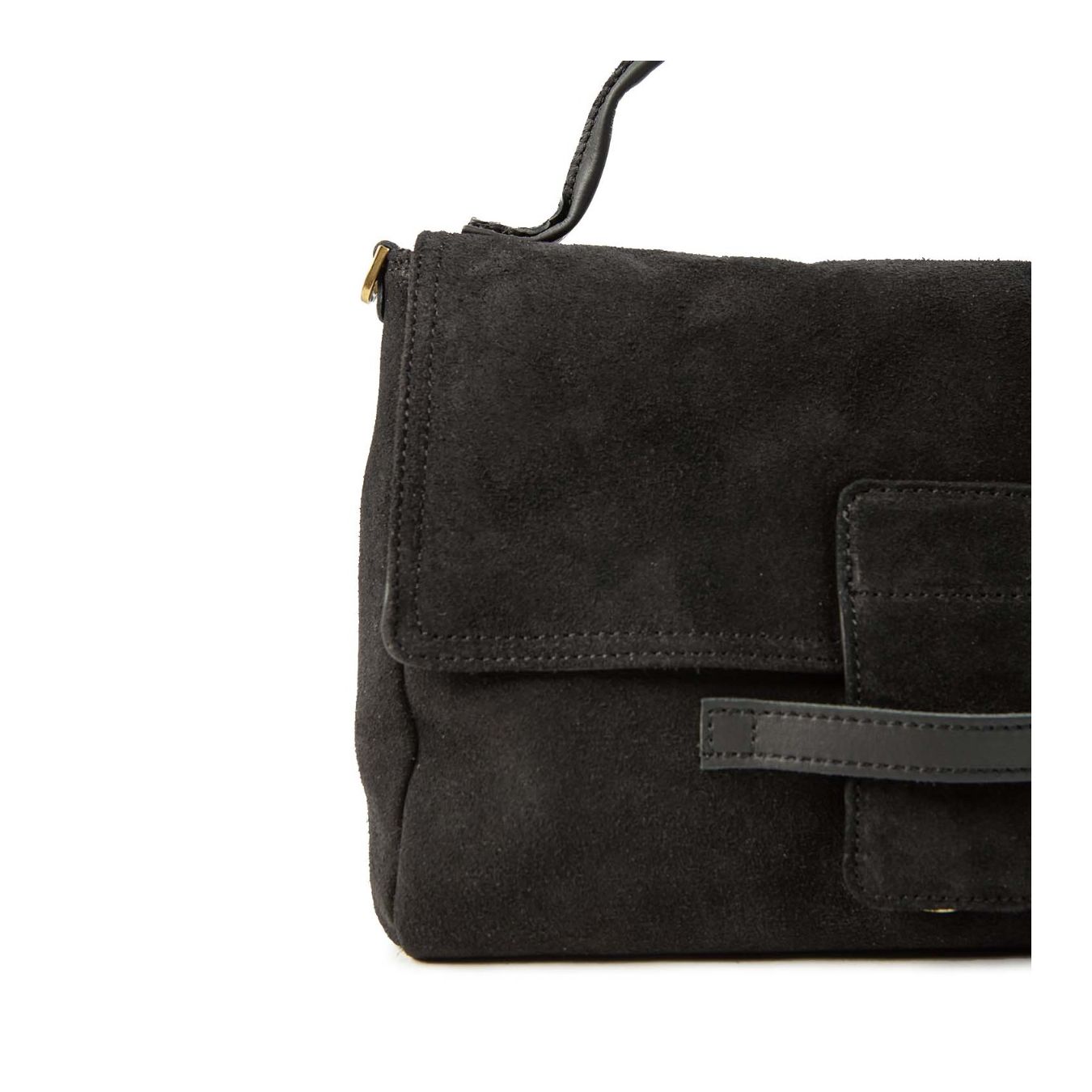 caterina lucchi borsa MARIA con patta in pelle nera 