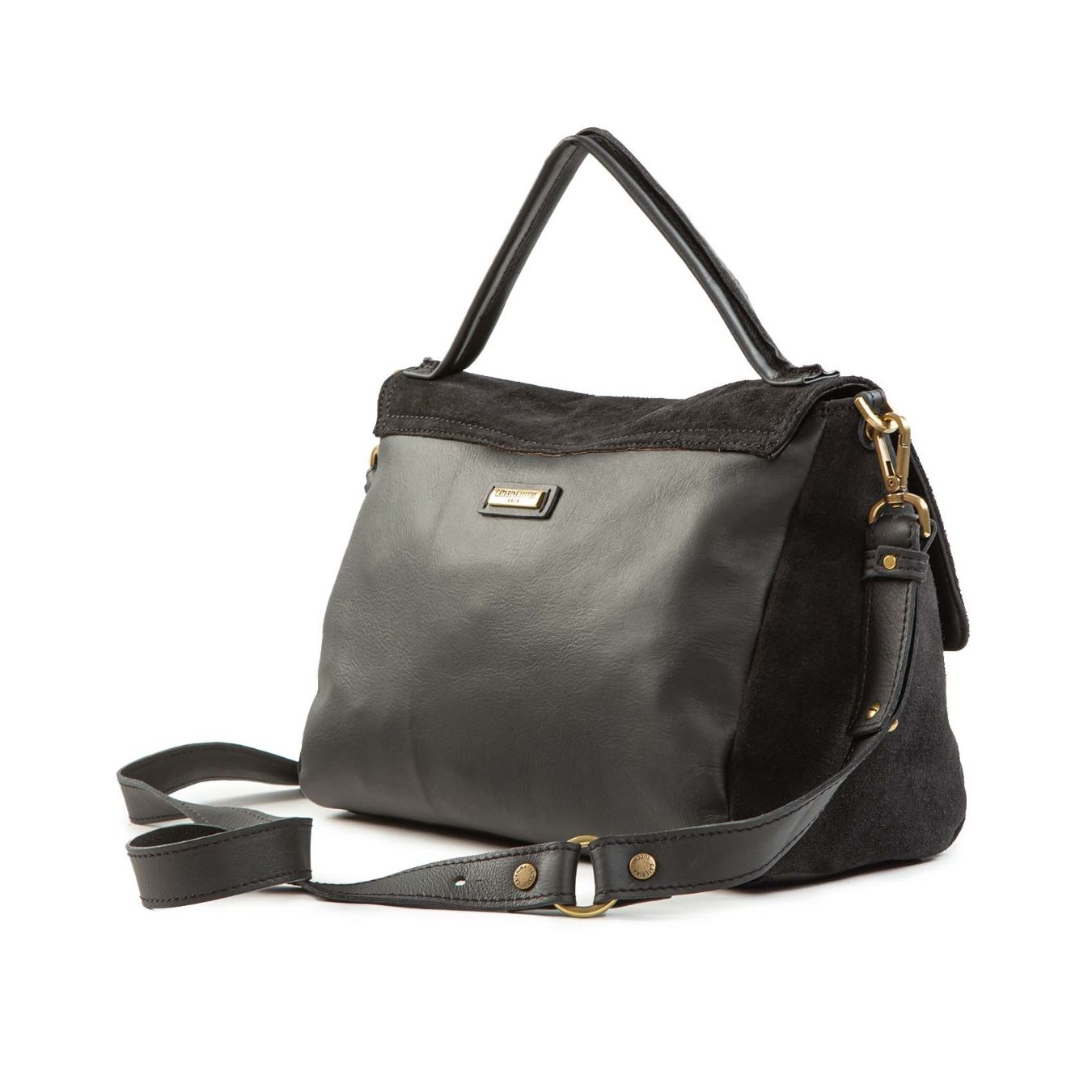 caterina lucchi borsa MARIA con patta in pelle nera  dietro