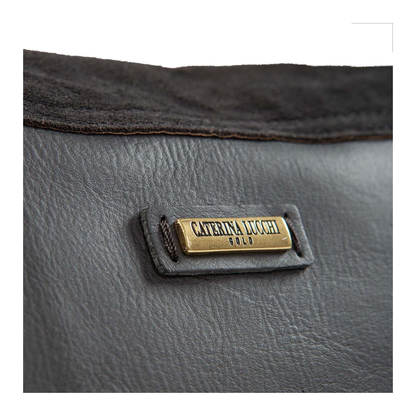 caterina lucchi borsa MARIA con patta in pelle nera logo