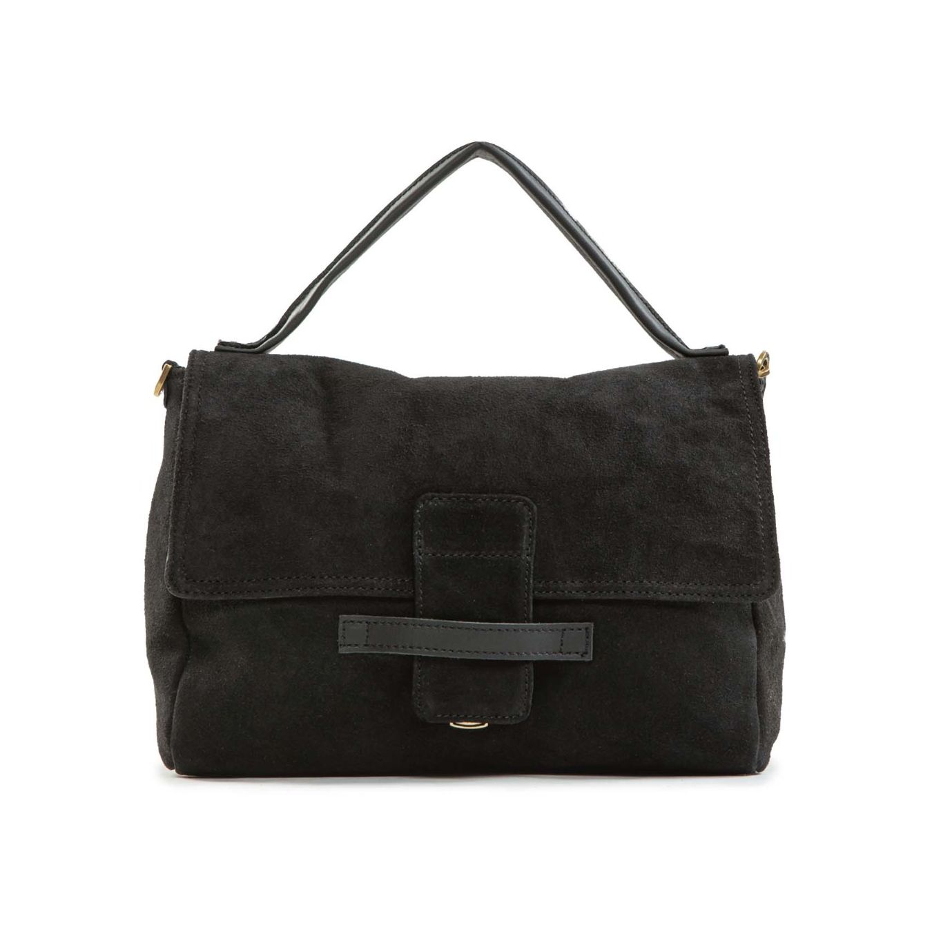borsa MARIA con patta in pelle nera 