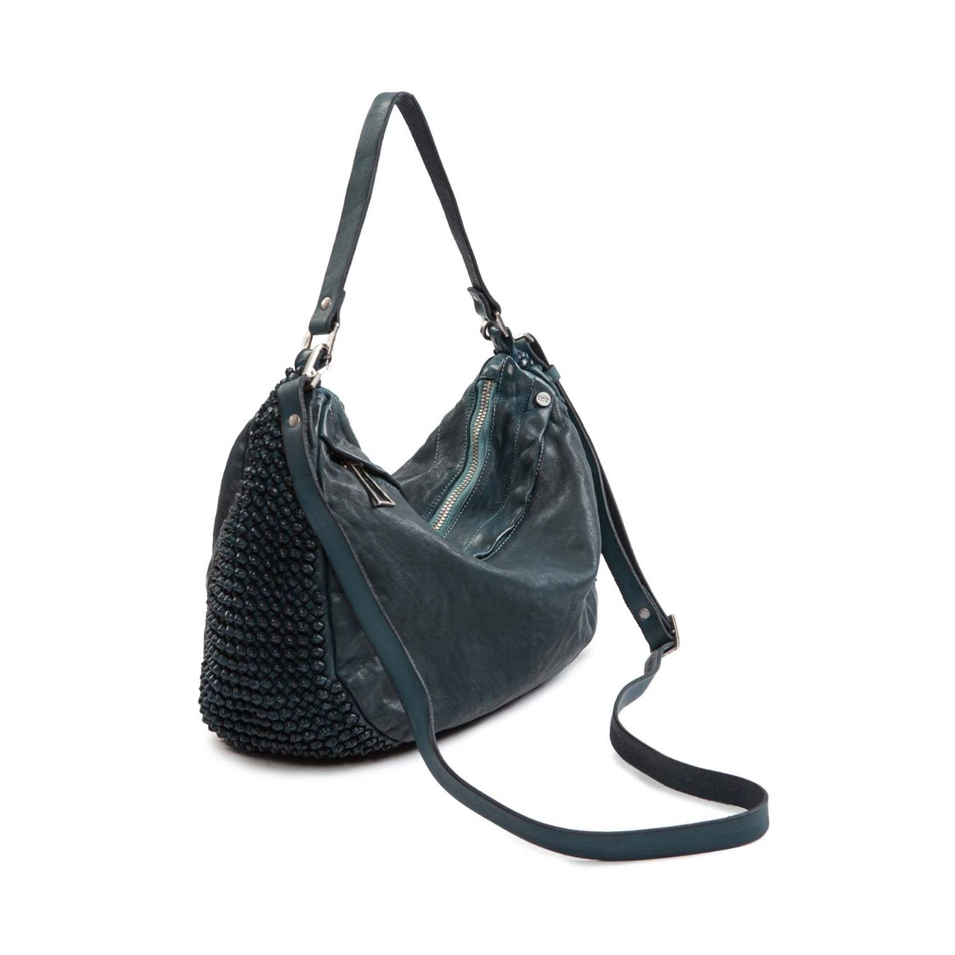 borsa nodi in pelle pavone tracolla