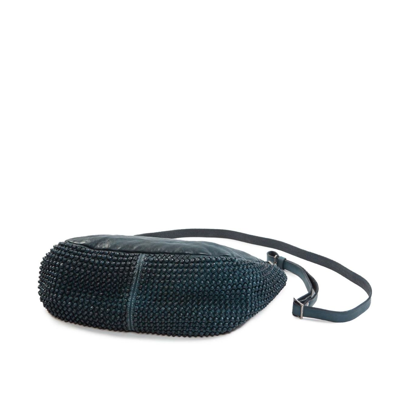 borsa nodi in pelle pavone sotto