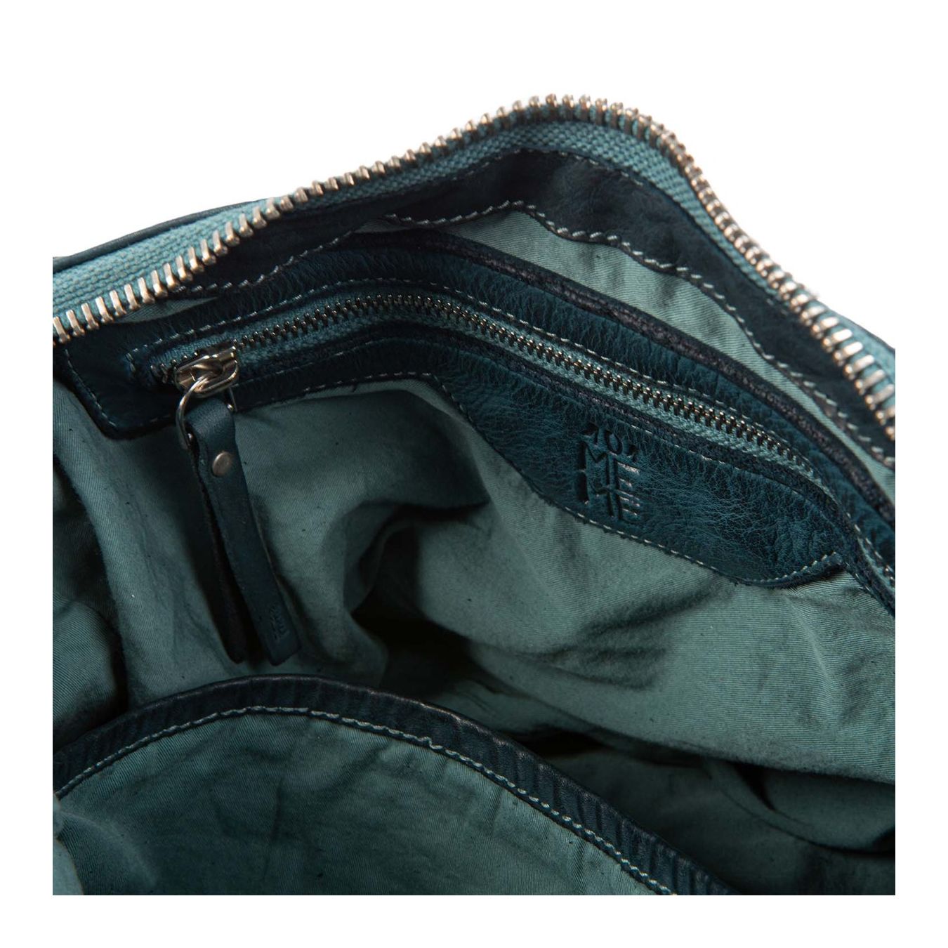 borsa nodi in pelle pavone interno