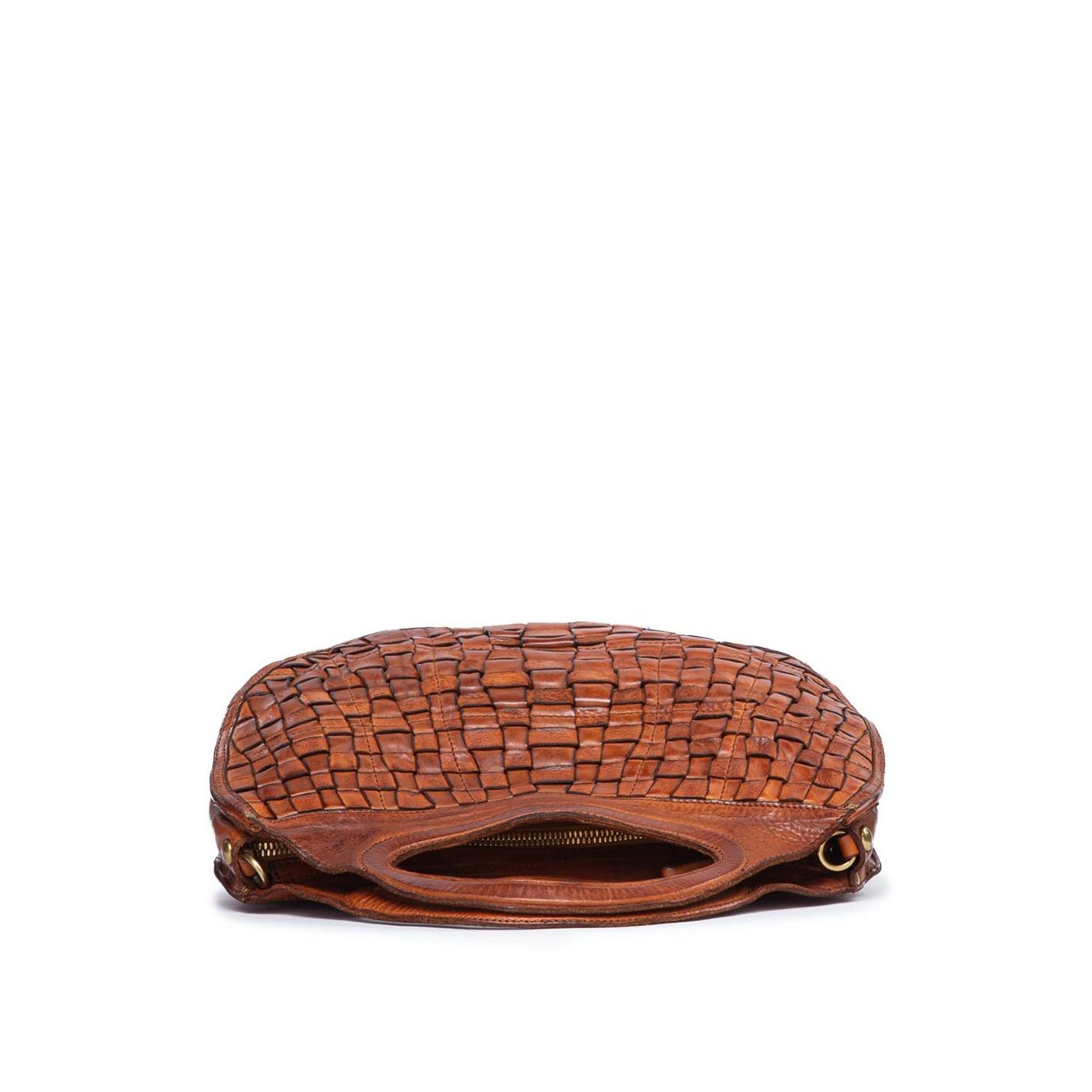 borsa a tracolla in pelle intrecciata edera