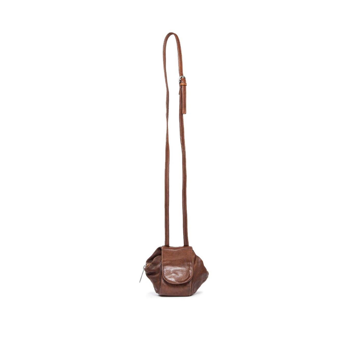 borsa a tracolla in pelle marrone
