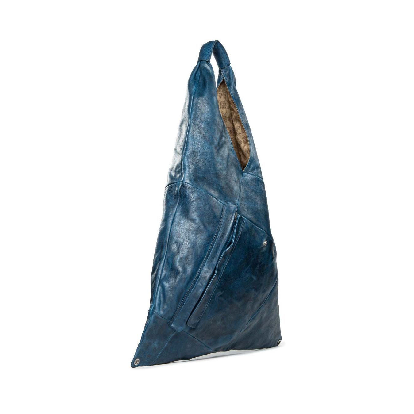 monospalla in pelle blu 