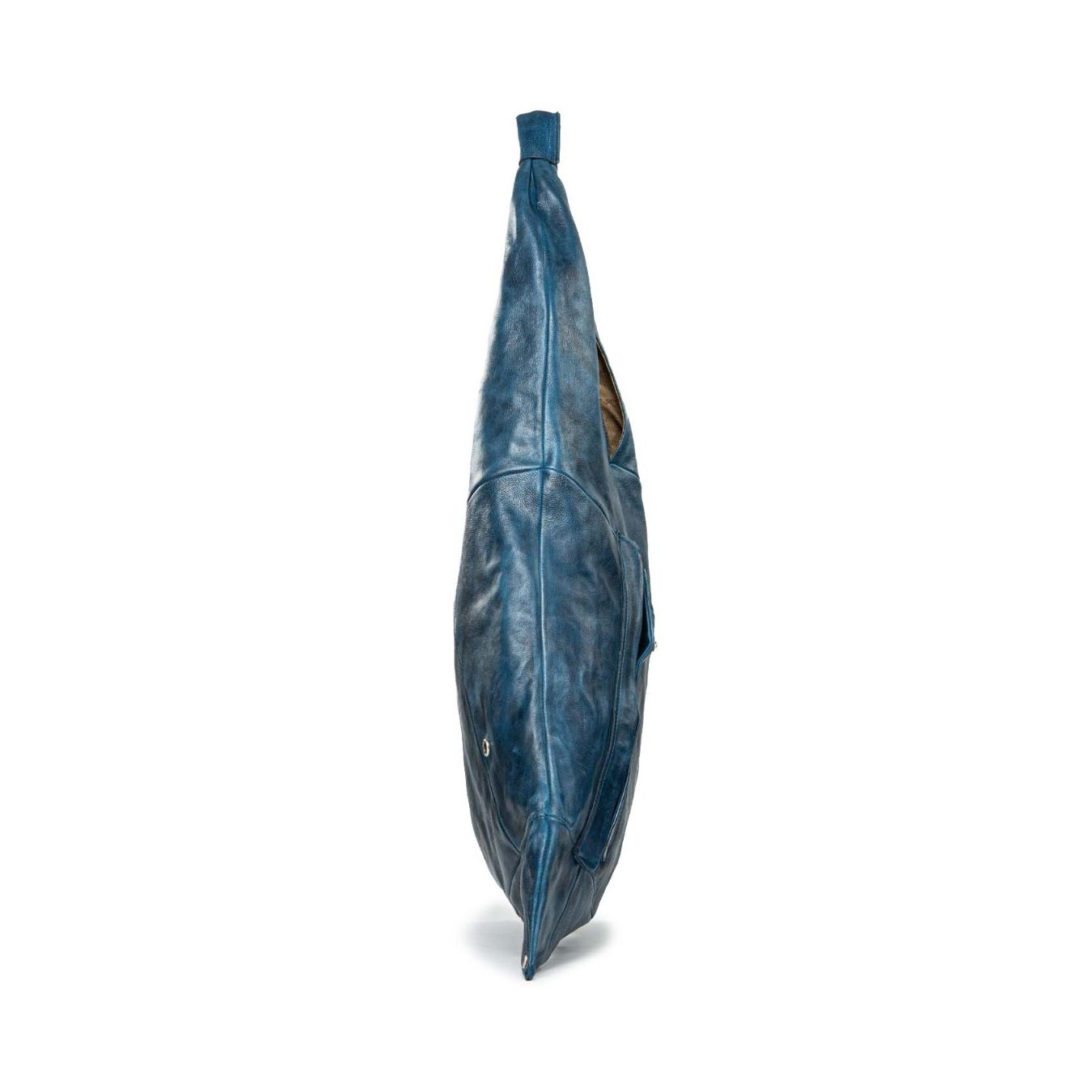 monospalla in pelle blu 