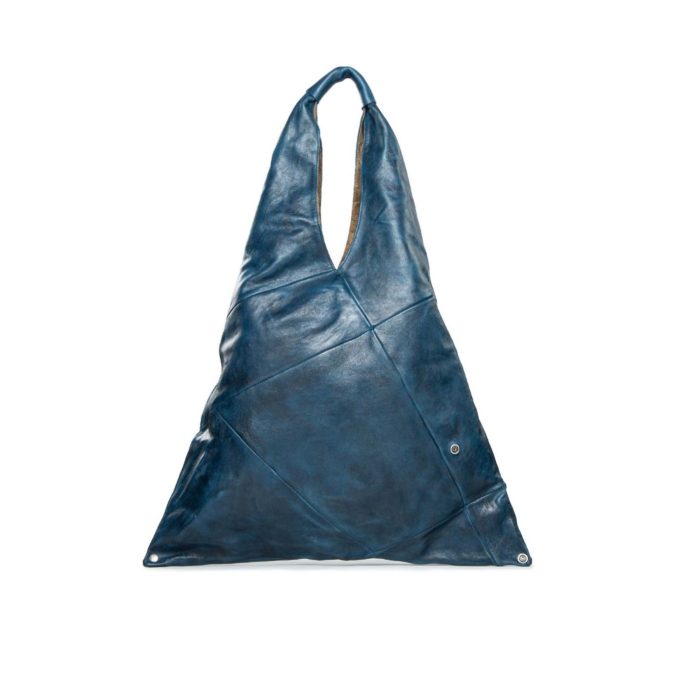 monospalla in pelle blu 
