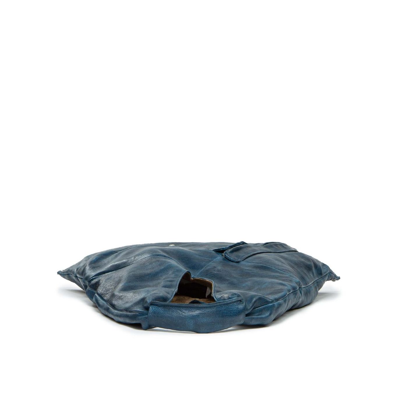 monospalla in pelle blu 