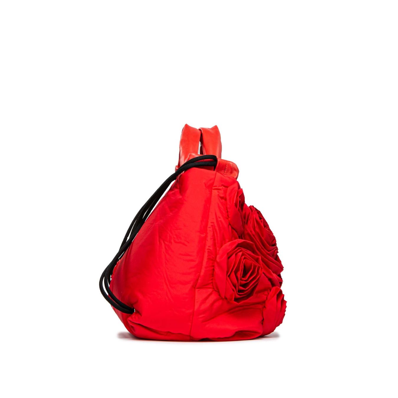 VIC MATIÉ shopper in tessuto rosso con rose