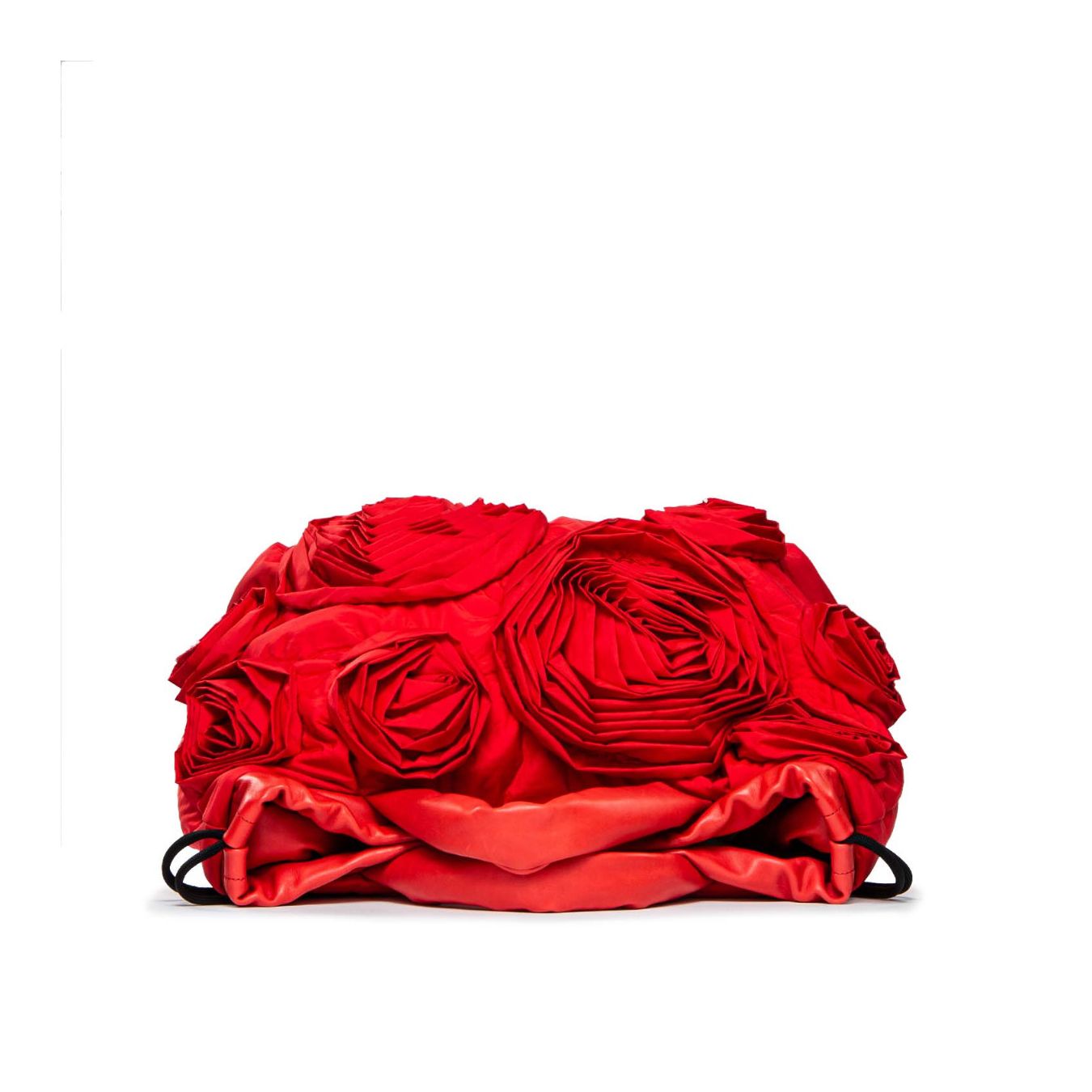 VIC MATIÉ shopper in tessuto rosso con rose
