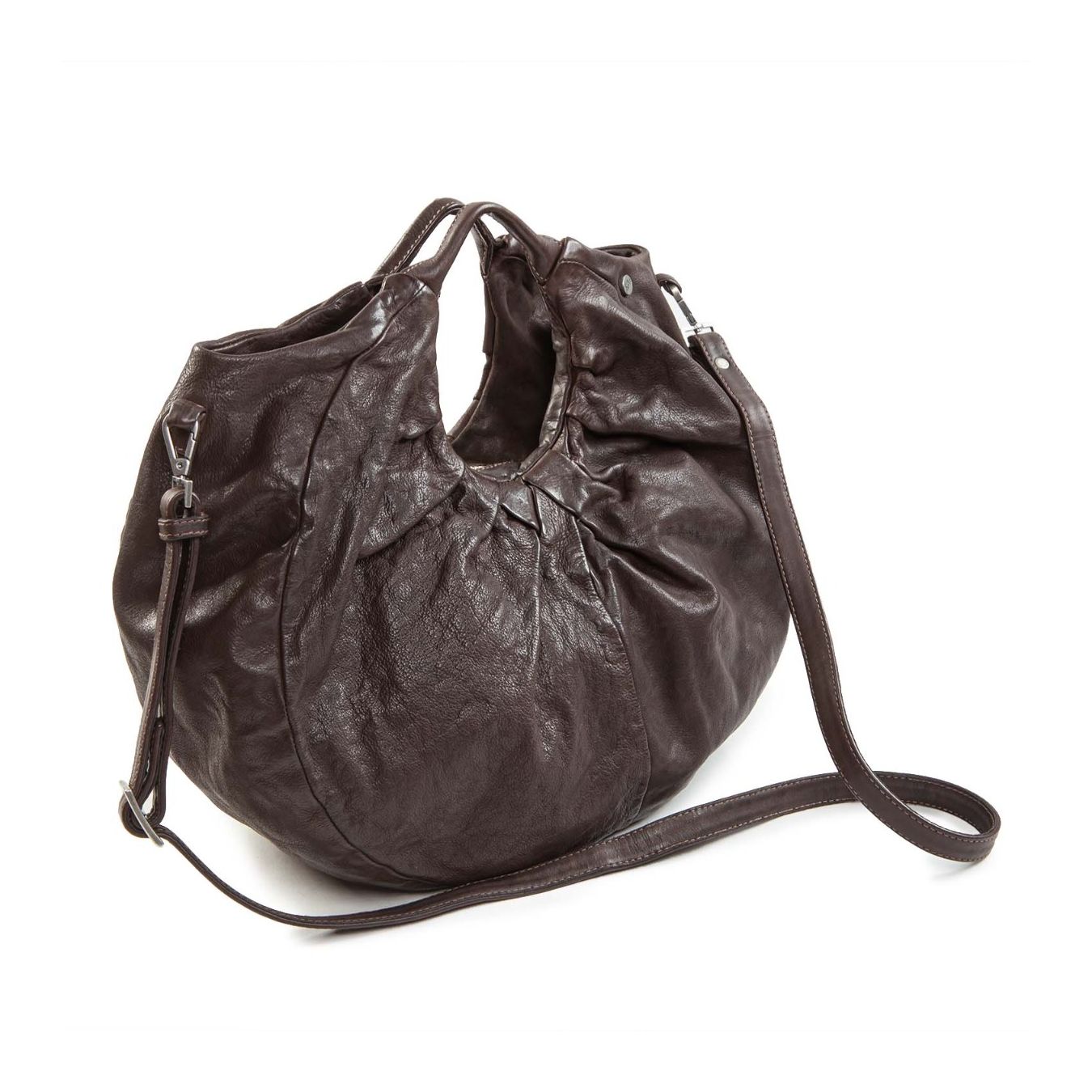 borsa SISSY BRAID marrone con tracolla