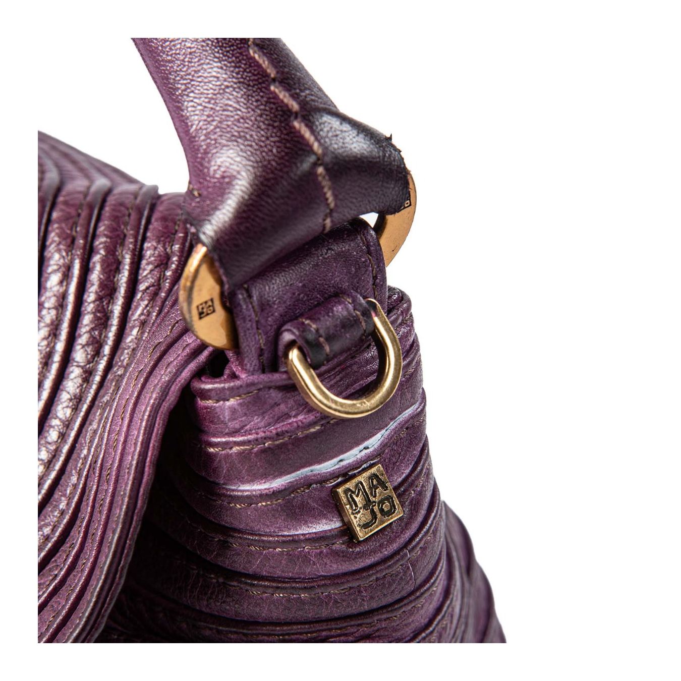 borsa a tracolla in pelle viola majo gancio per tracolla