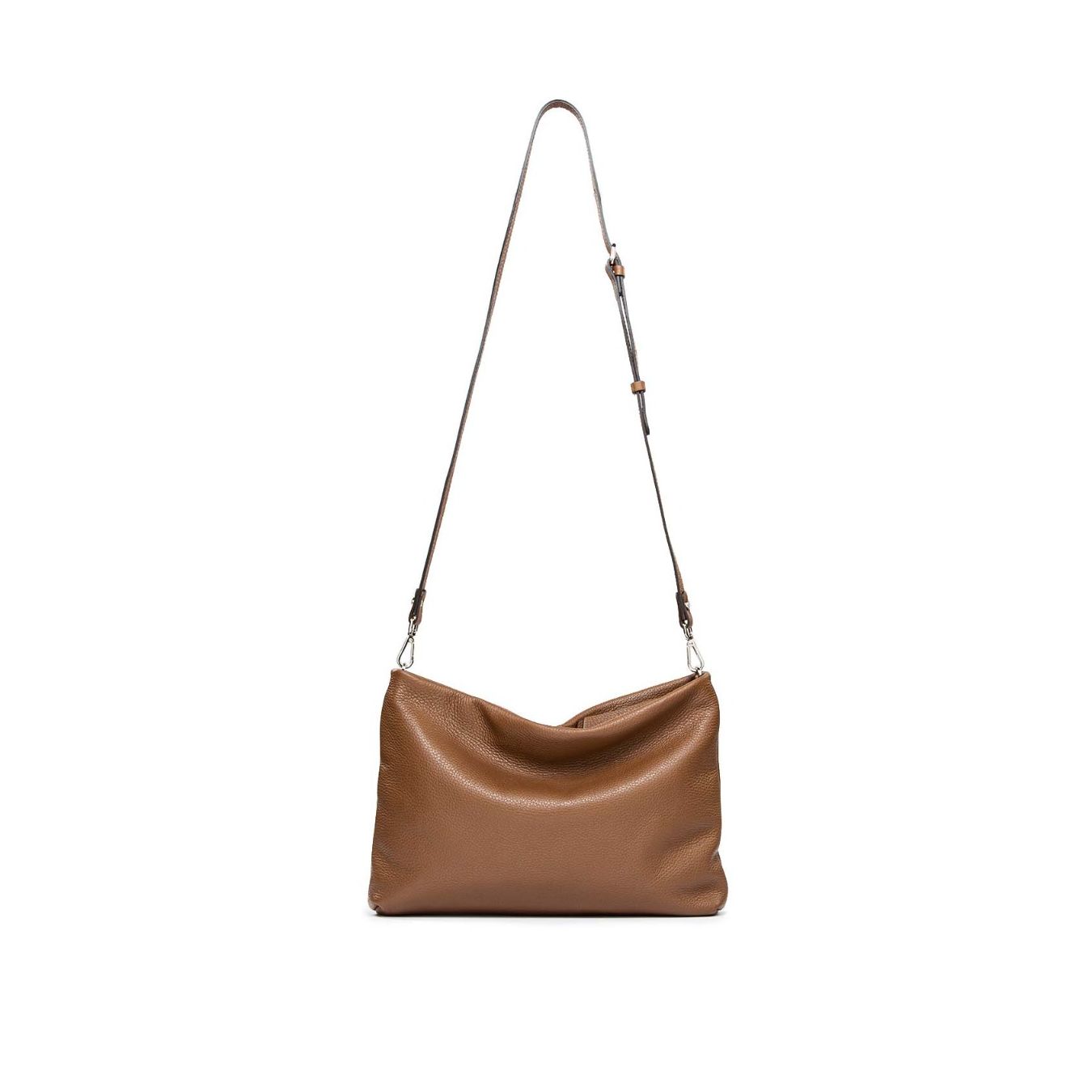 borsa a tracolla in pelle marrone