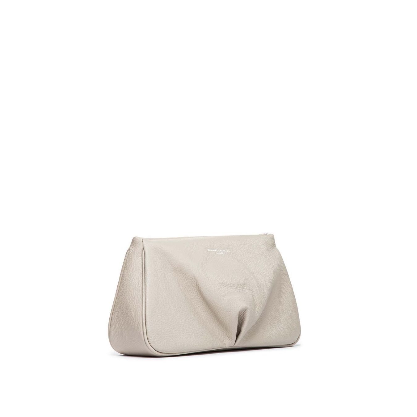 clutch in pelle grigio lamb chiarini