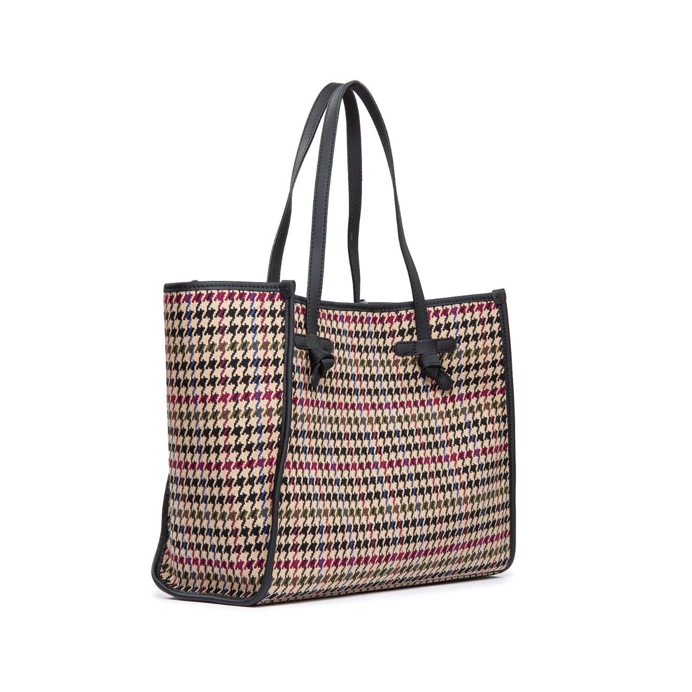 gianni chiarini shopping bag in tessuto pied de poule
