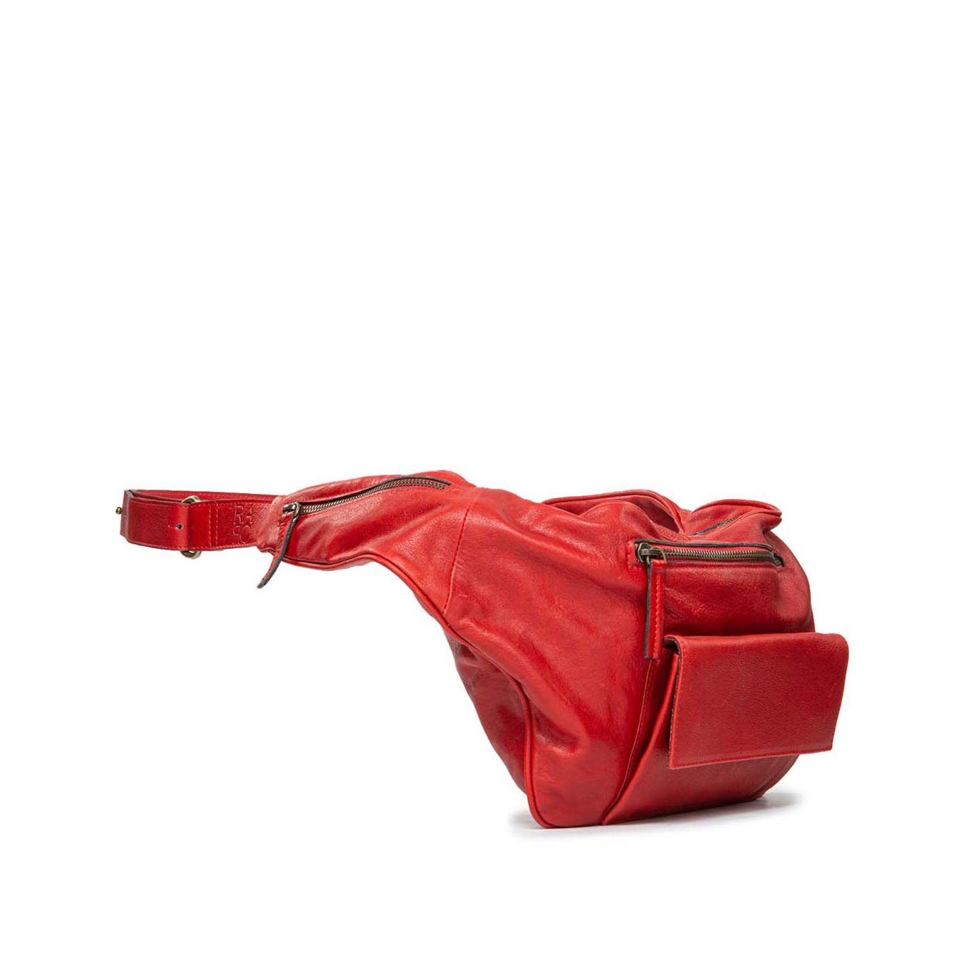 borsupio in pelle row rosso