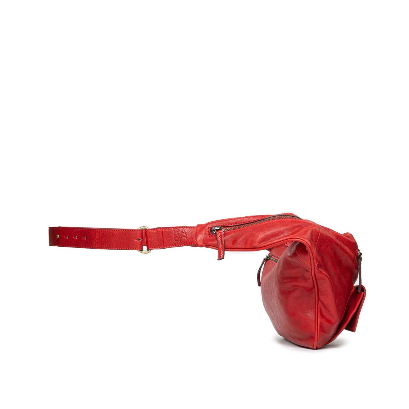 borsupio in pelle row rosso