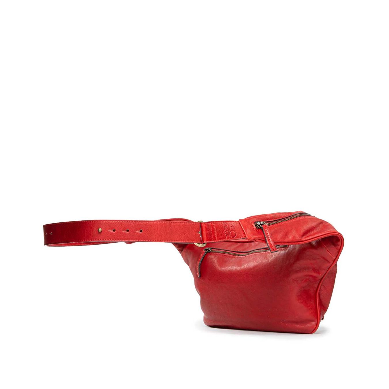borsupio in pelle row rosso