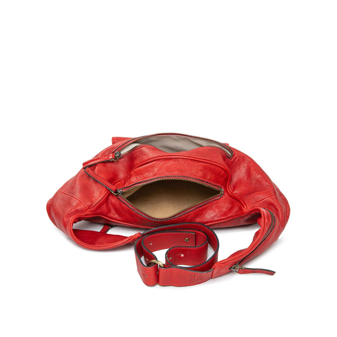 borsupio in pelle row rosso