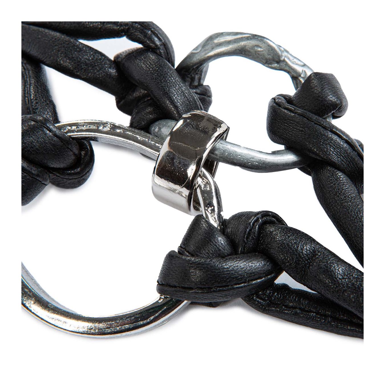 bracciale in pelle nera malloni